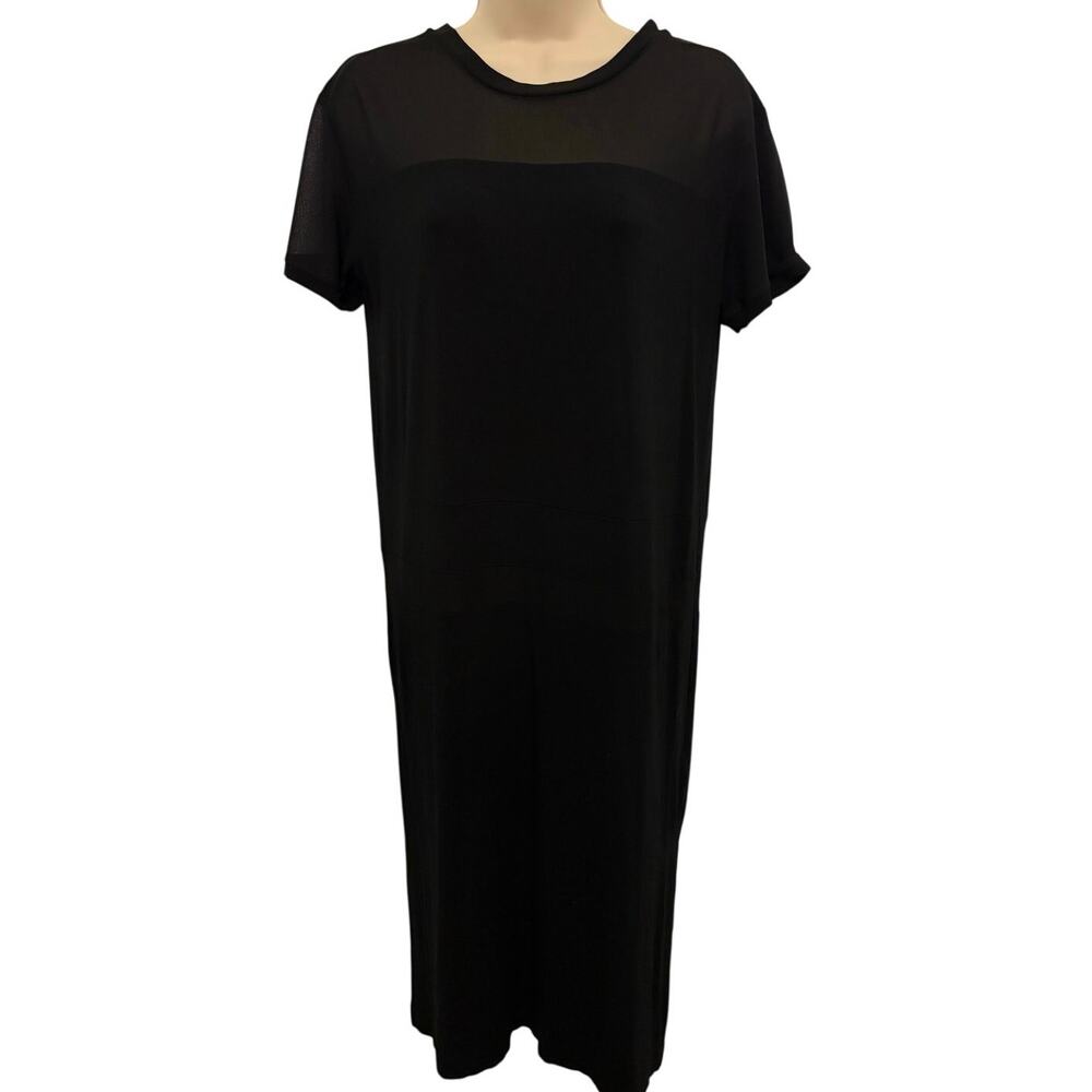 COS Black Short Sleeve Dress with Sheen Nick and Arms. Size XL
